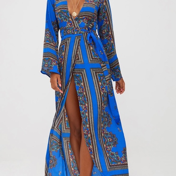 Cobalt kimono maxi dress brand new, never worn. - Picture 1 of 4
